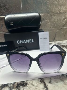 Chanel Gradient Purple Cat-Eye Sunglasses all inclusion NWT
